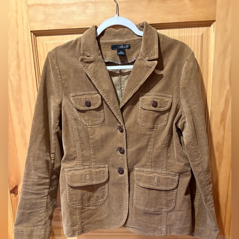 Willi Smith Tan women’s Corduroy Blazer size M tan/brown